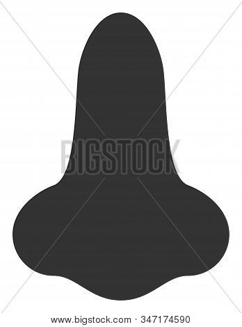 Raster Nose V2 Flat Icon. Raster Pictogram Style Is A Flat Symbol Nose V2 Icon On A White Background