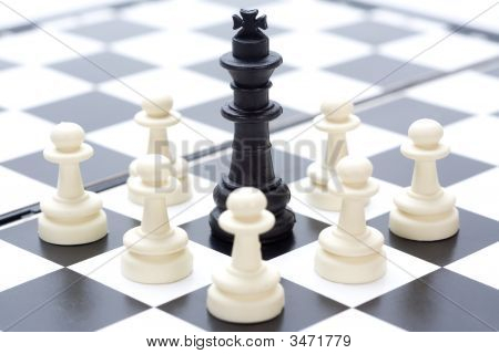 Chess Pieces On A Board Horizontal Image