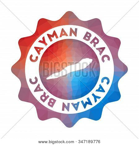 Cayman Brac Low Poly Logo. Colorful Gradient Travel Logo Of The Island In Geometric Style. Multicolo