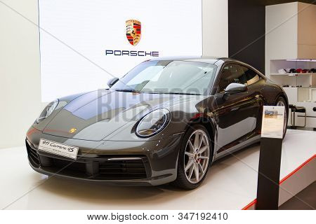 Bangkok - Dec 30, 2019: Car Show Porsche Panamera 4s  At Auto Shows And Other Exhibitions (big Motor