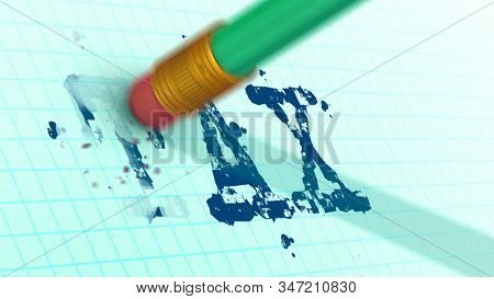 Blurred Pencil Erasing Blue Symbols