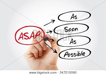 Asap - As Soon As Possible Acronym, Business Concept Background