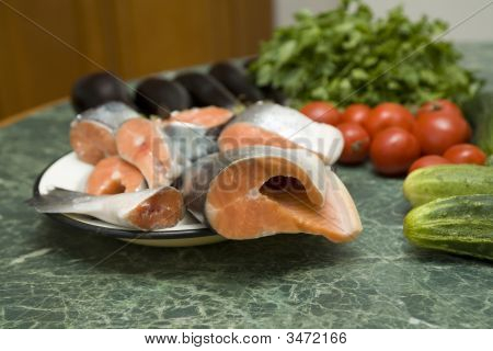 frische rote Lachs Fisch