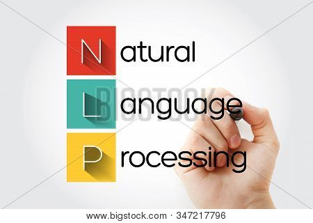 Nlp - Natural Language Processing Acronym With Marker, Concept Background