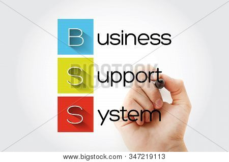 Bss - Business Support System Acronym With Marker, Business Concept Background