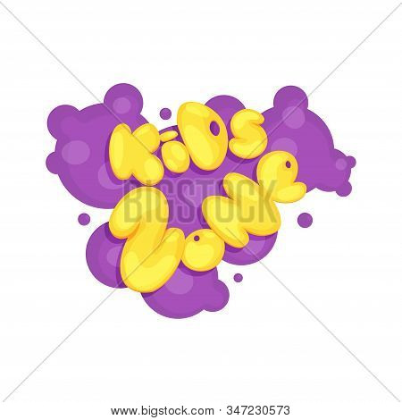 Kids Zone Colorful Banner. Poster For Children Playroom. Bright Decoration For Childish Playground. 