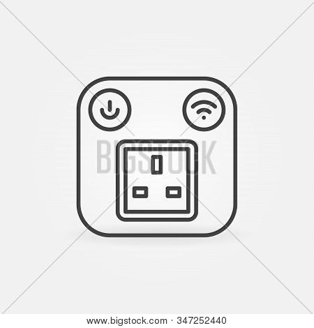 Uk Smart Socket Vector Outline Concept Icon Or Logo Element