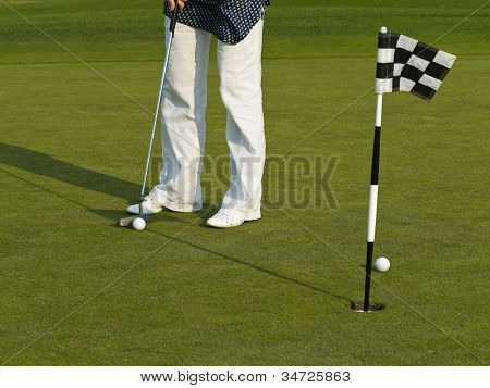 Golf szkolenia z piłką i flaga