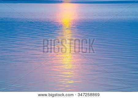 Abstract Colored Sun Lay On Lake View Landscape