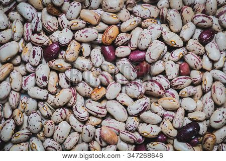 Heap Of Beans Background. Healthy Eating, Protein Diet And Wholesome Nutrition Concept.