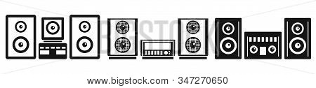 Home Stereo System Icons Set. Simple Set Of Home Stereo System Vector Icons For Web Design On White 