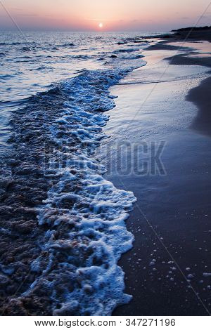 Sunset On The Pescoluse Beach, Apulia, Italy
