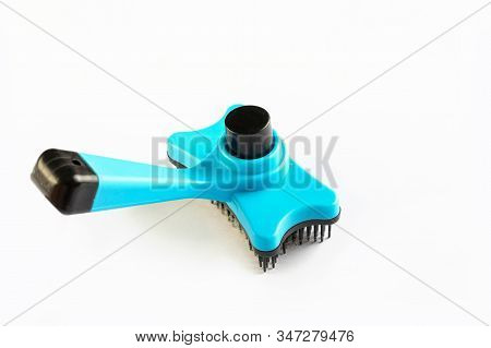 Brush For Animals On White Background With Copyspace