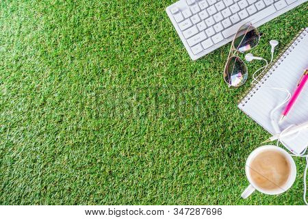 Summer Office, Work On Vacation, Freelance Concept