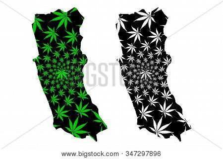 Western Province (democratic Socialist Republic Of Sri Lanka, Ceylon) Map Is Designed Cannabis Leaf 