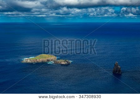 Tangata Matu Islets In Rapa Nui Closeup