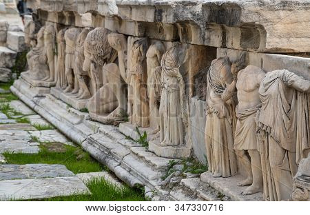 Detail Of The Reliefs Which Decorete The Theatre Of Dionysus Eleuthereus The Major Theatre In Athens