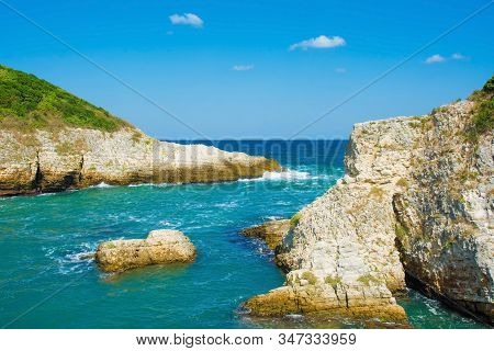 Looking Out Onto The Black Sea At Kilimli Bay, Near Agva, Sile, In North West Turkey