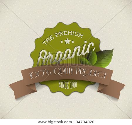Alte Vektor Runde retro Vintage Grunge-Bezeichnung für Bio / organic Produkt