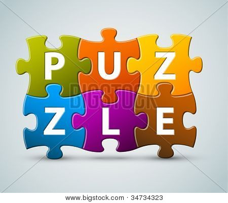 Vektorové písmo barevné puzzle - vyrobené z dílků