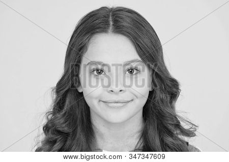 Curve Soft Curl Tong. Loose Yet Polished Looking Curls. Small Smiling Child Curly Hairdo. Fashion Tr