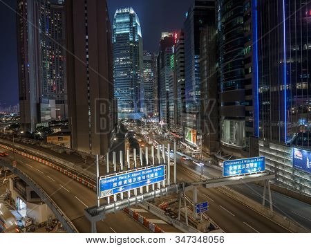 Central, Hong Kong - November 4, 2017: The Rumsey Street Flyover Viaduct In Hong Kong.