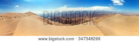 Cerro Blanco Sand Dune Panoramic View, The Highest Dunes On The World, Located Near Nasca Or Nazca T