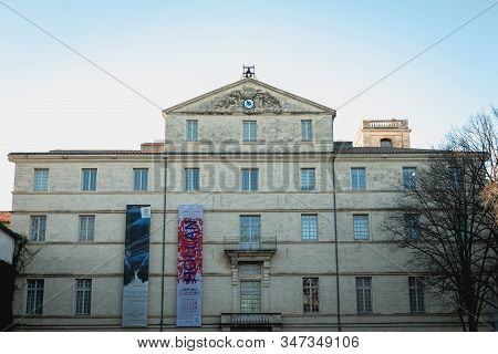 Architectural Detail Of The Fabre Museum In Montpellier