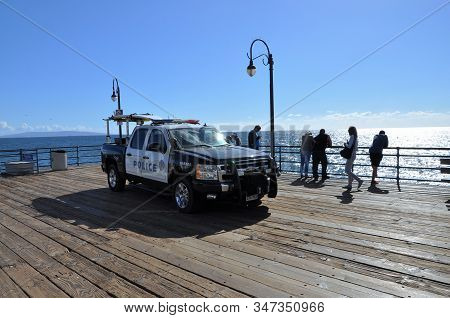 Los Angeles, U.s.a. - November 3 2015: A Patrol Car Of The Harbour Police At The Santa Monica Pier.