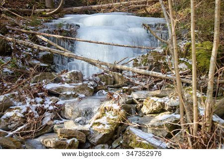 Icefall In Slovak Paradise National Park, Slovakia