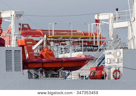 Safety At Sea - Lifeboats On The Ships Escape Deck