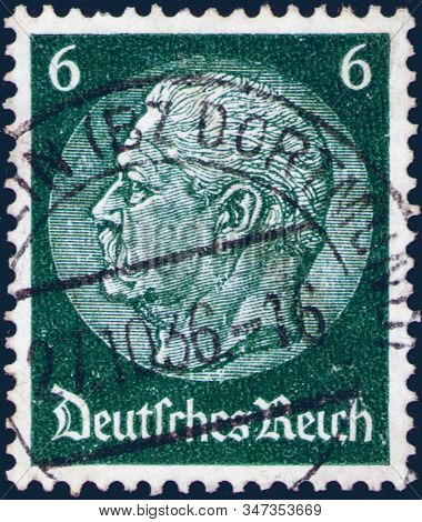 Saint Petersburg, Russia - January 26, 2020: Stamp Issued In The Germany With A Portrait Of Paul Von