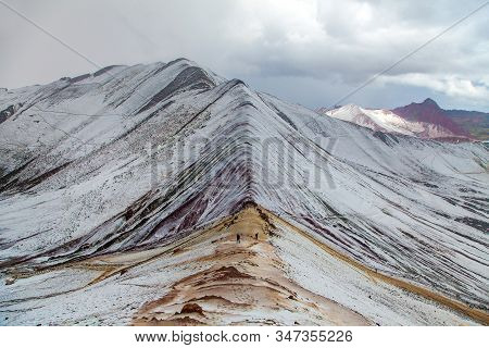 Rainbow Mountains Or Vinicunca Montana De Siete Colores, Cuzco Region In Peru, Peruvian Andes