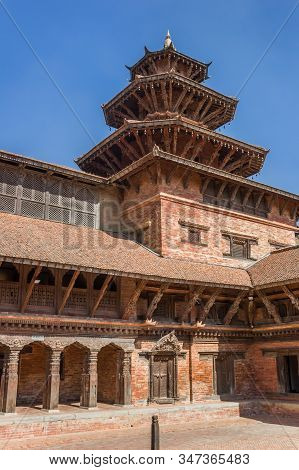 Courtyard Of The Sundari Chowk Temple On Durbar Square In Patan, Nepal