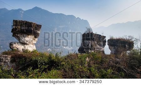 Three Gorges Tribe Scenic Spot Along The Yangtze River. Yichang City, Hubei Province, China