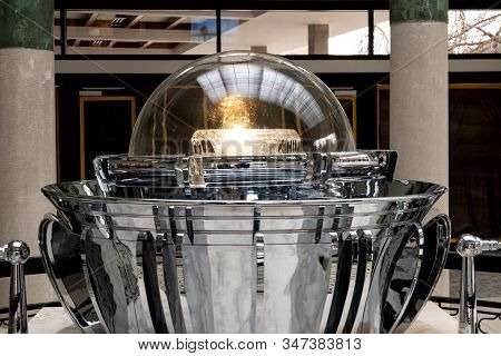 Luhacovice, Czech Republic - November 16, 2029: The Spring Of The Vincentka Mineral Water With A Sou