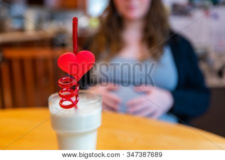 A Creative Selective Focus View Of A Healthy Thick Smoothie Packed With Nutrients And Vitamins, Serv