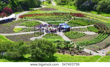 Cuenca, Ecuador - December 12, 2019: Archaeological Park (inca Ruins Of City Tomebamba) And Garden O