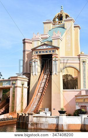 Orlando, Fl - Nov 27: Journey To Atlantis Flume Ride At Seaworld Orlando In Florida, On Nov 27, 2019