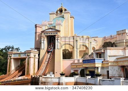 Orlando, Fl - Nov 27: Journey To Atlantis Flume Ride At Seaworld Orlando In Florida, On Nov 27, 2019