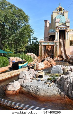 Orlando, Fl - Nov 27: Journey To Atlantis Flume Ride At Seaworld Orlando In Florida, On Nov 27, 2019