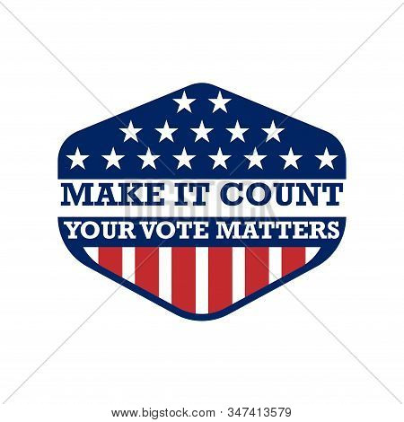 American Presidential Election Badges And Vote Labels.