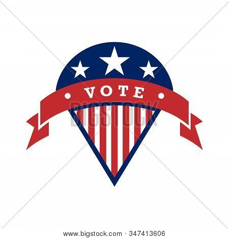 American Presidential Election Badges And Vote Labels.