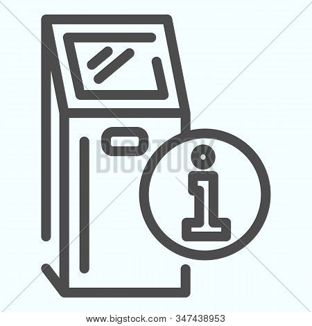 Information Point Line Icon. Internet Box With Internet Access Vector Illustration Isolated On White