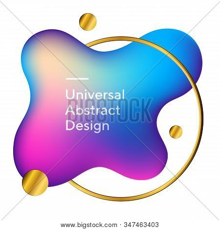 Abstract Modern Fluid Flow Shapes. Geometric Graphic Element In Circle. Dynamical Splash Form. Gradi