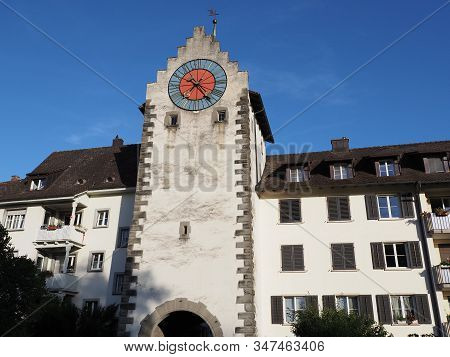 Historical Untertor Gate In European Stein Am Rhein Town At Schaffhausen Canton In Switzerland With 