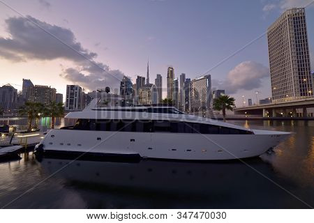 Dubai Skyline From Marasi St, Dubai Business Bay, United Arab Emirates