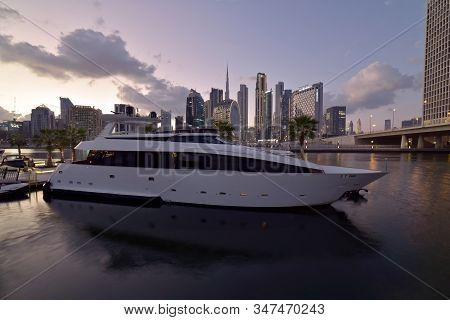 Dubai Skyline From Marasi St, Dubai Business Bay, United Arab Emirates