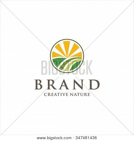 Creative Landscape Logo Design Vector Stock Illustration