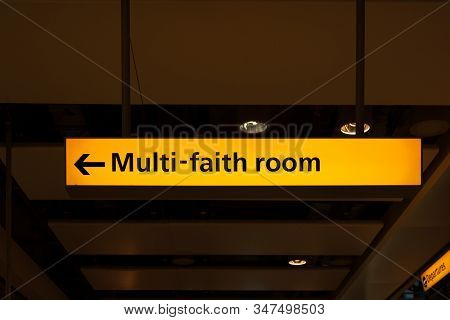 Multi-faith Room In Departure Hall Of Heathrow International Airport, London, Uk